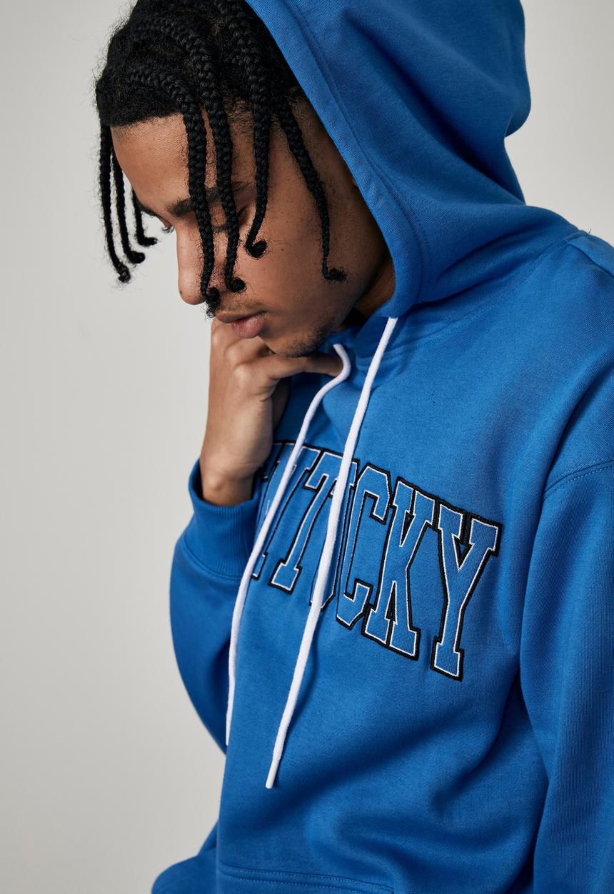 Factorie - Oversized graphic hoodie - cobalt