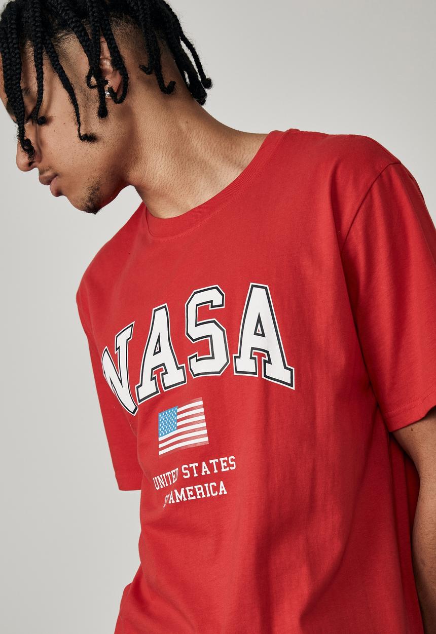 Factorie - Regular nasa T-shirt - red