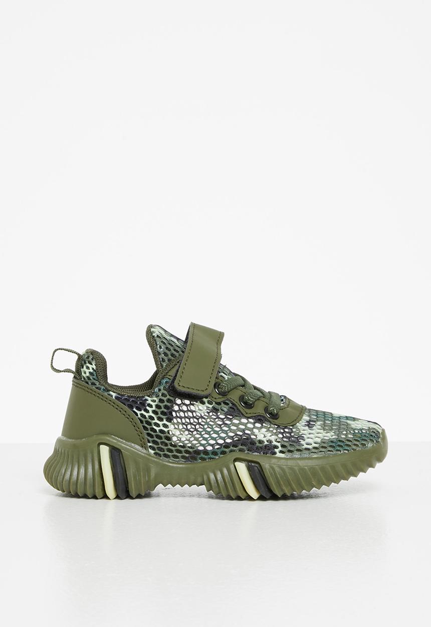 Pop Candy - Boys camo mesh sneakers - green