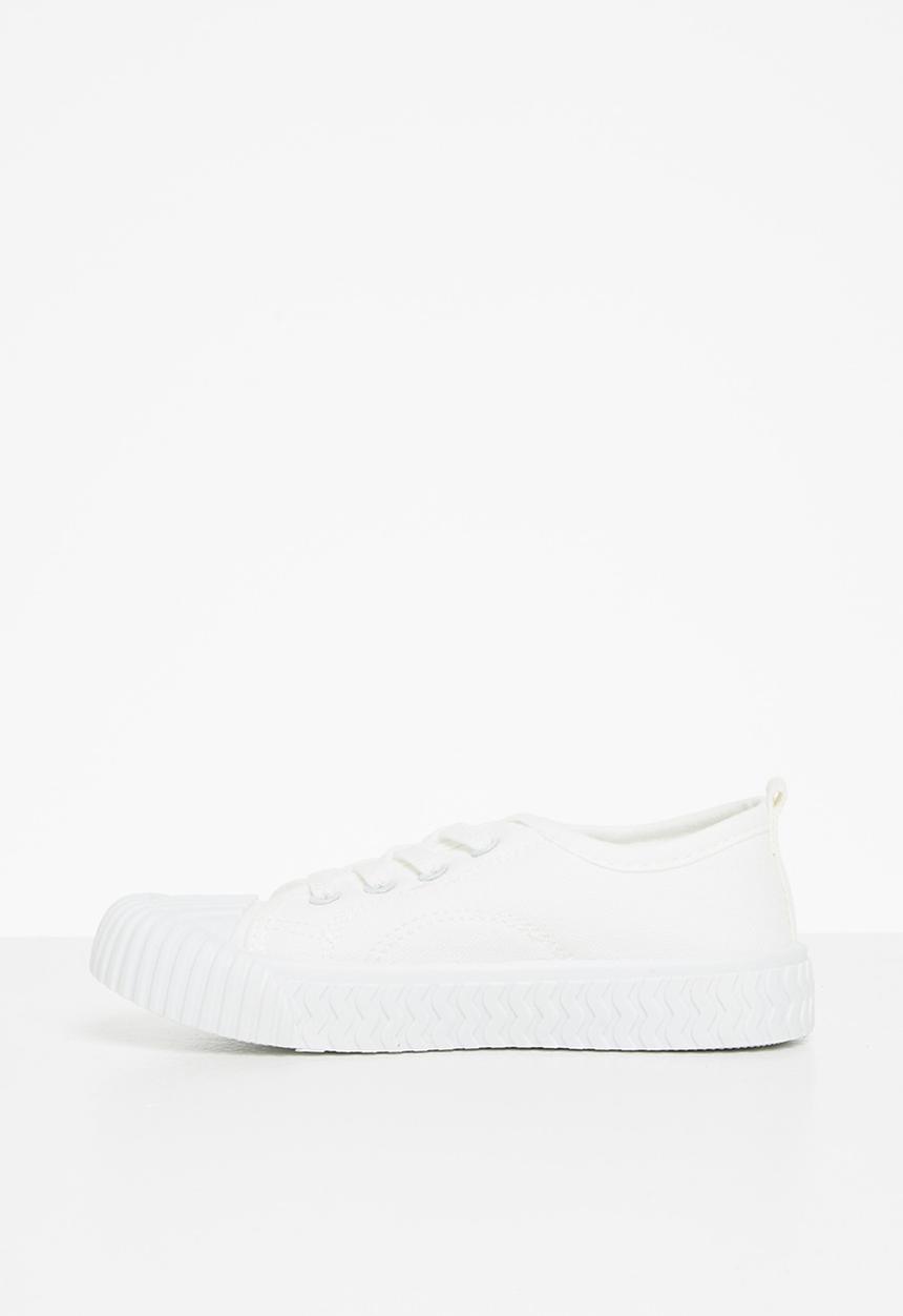 Pop Candy - Boys lace up casual sneaker - white