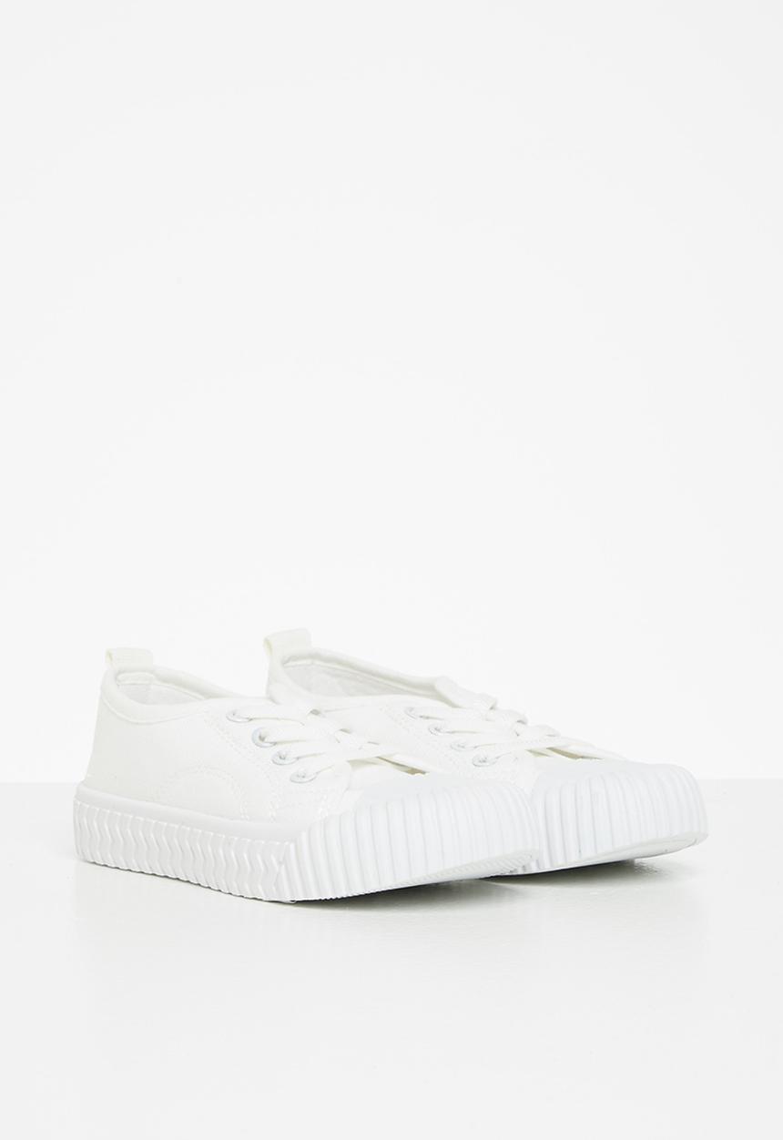 Pop Candy - Boys lace up casual sneaker - white
