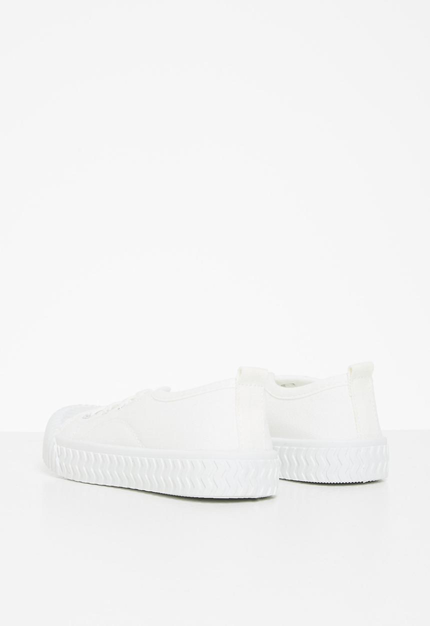 Pop Candy - Boys lace up casual sneaker - white