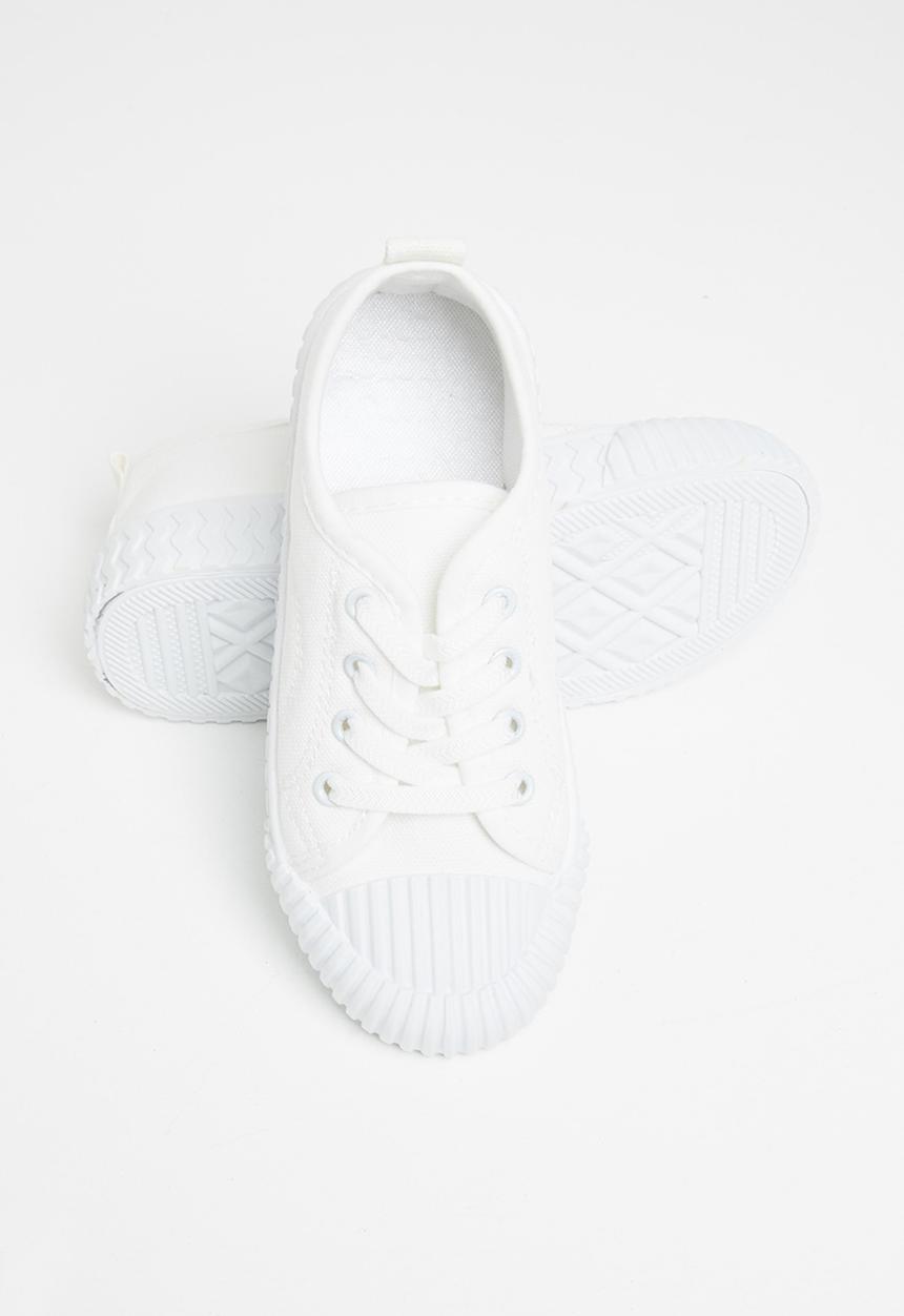 Pop Candy - Boys lace up casual sneaker - white