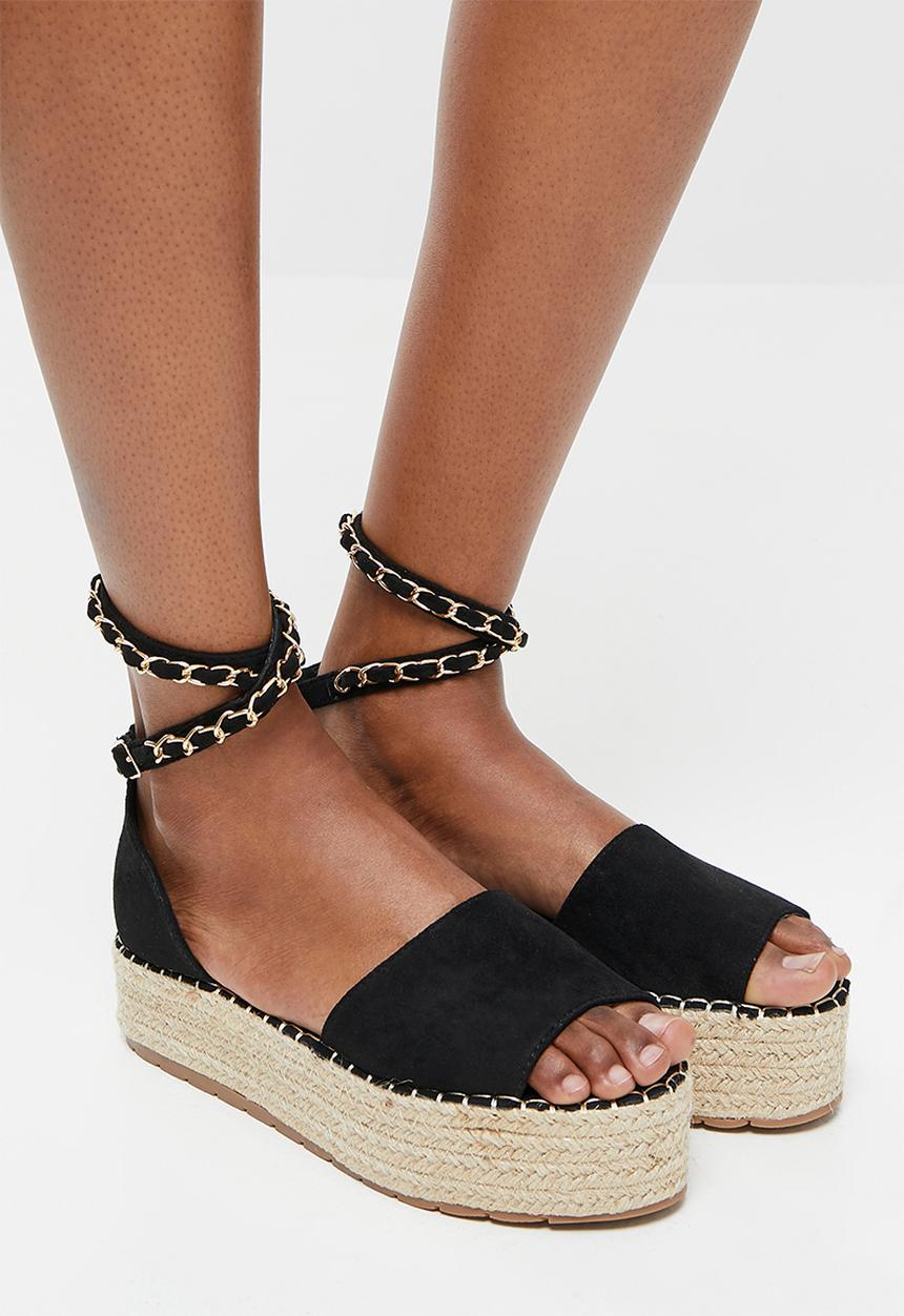 Madison® - Gwen espadrille flatform sandal - black