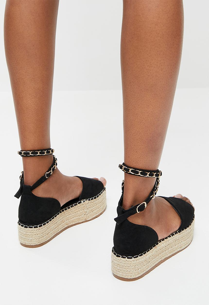 Madison® - Gwen espadrille flatform sandal - black