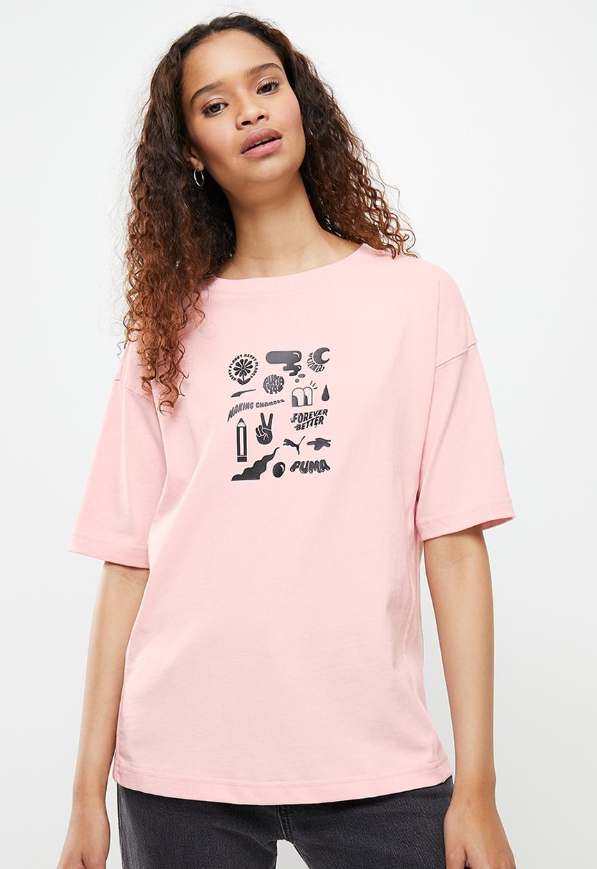 PUMA - Downtown graphic tee - pink 