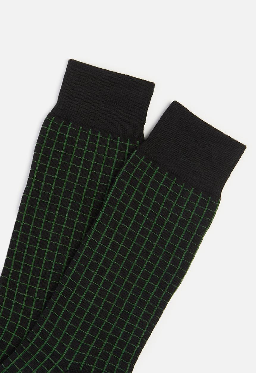 Jonathan D - Branded single pair socks - green & black 