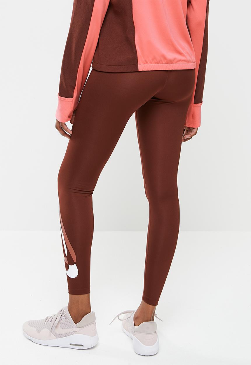 Nike - W nk df swsh run tight 7/8 - dark red