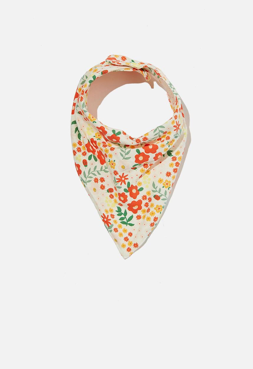 Cotton On - The bandana bib  - vanilla/red orange lulu floral