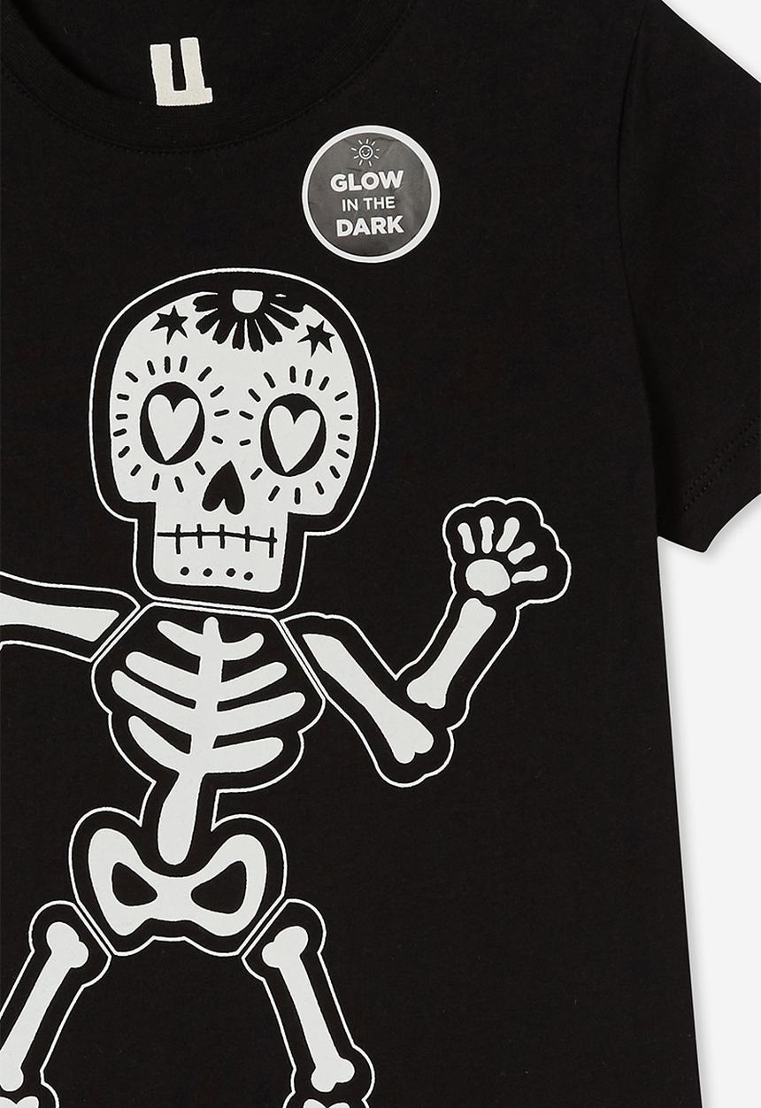 Cotton On - Stevie embellished tee - black/glow skeleton