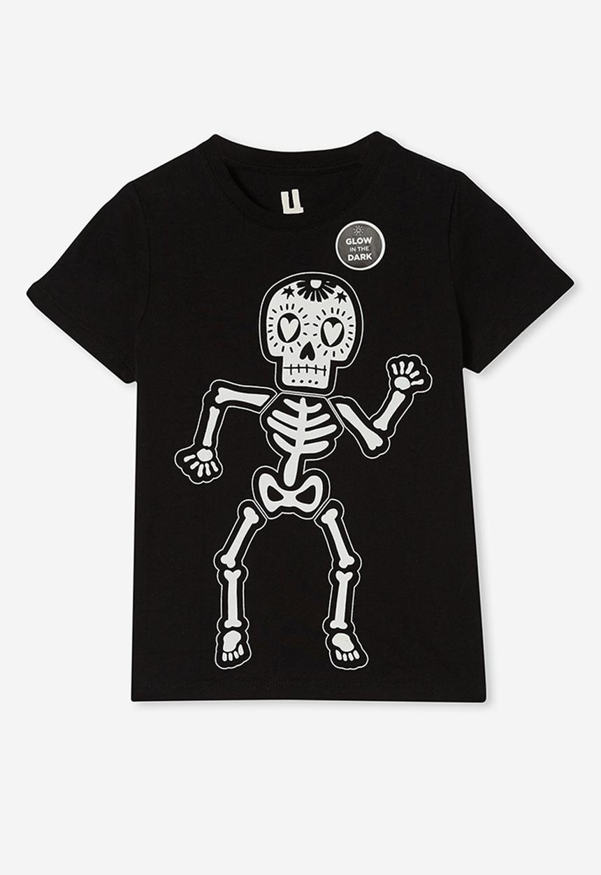 Cotton On - Stevie embellished tee - black/glow skeleton