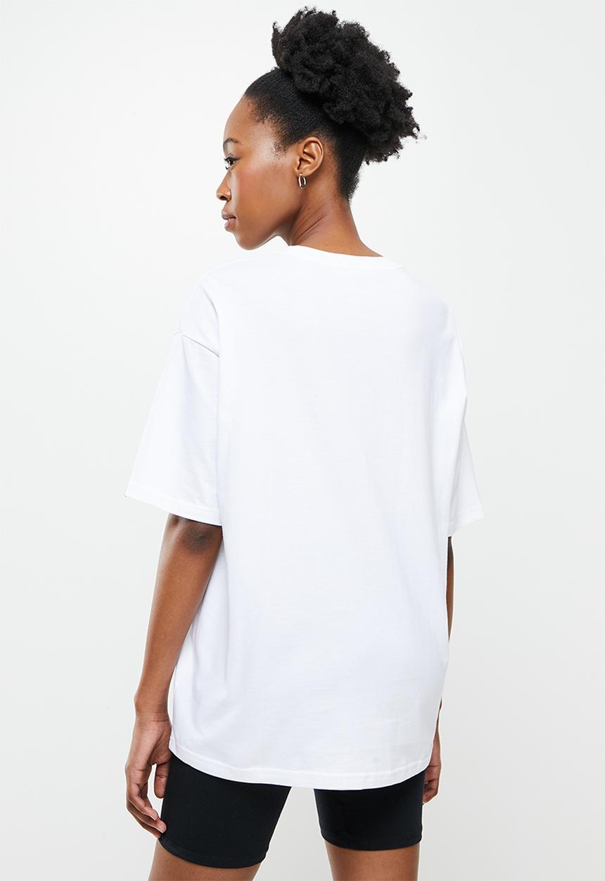 New Balance  - Essentials stacked logo oversized tee - white