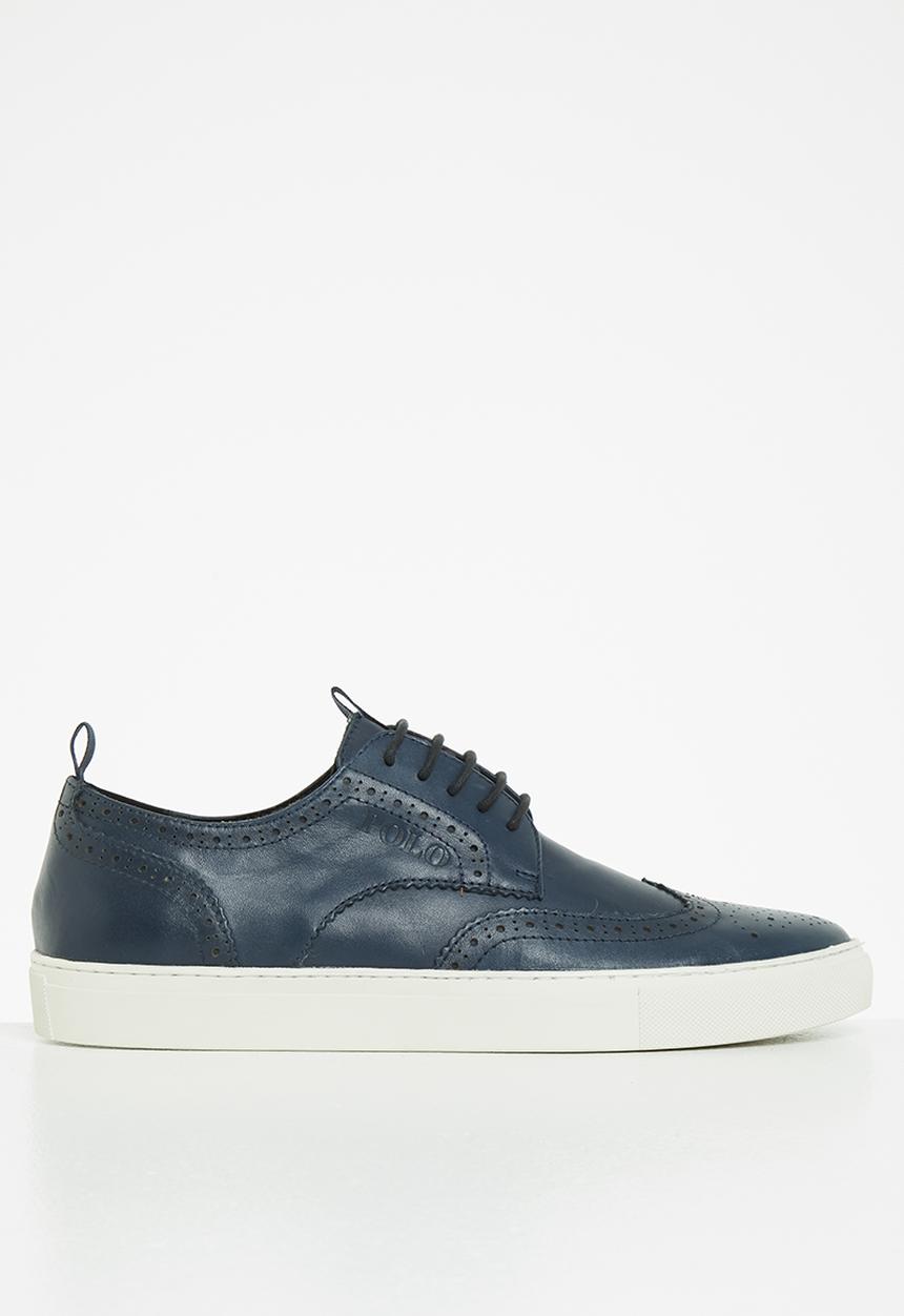 POLO - Charlie leather cupsole lace up - navy