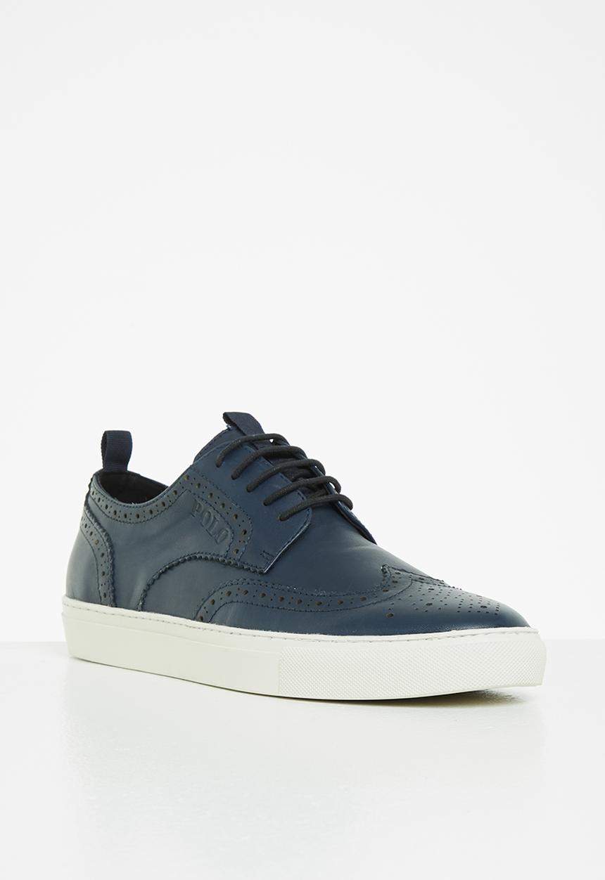 POLO - Charlie leather cupsole lace up - navy