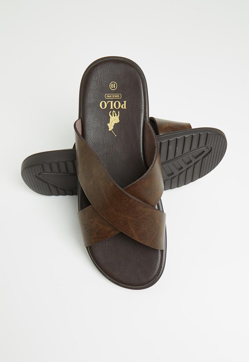 POLO - Greyson crossover multi leather sandal - brown