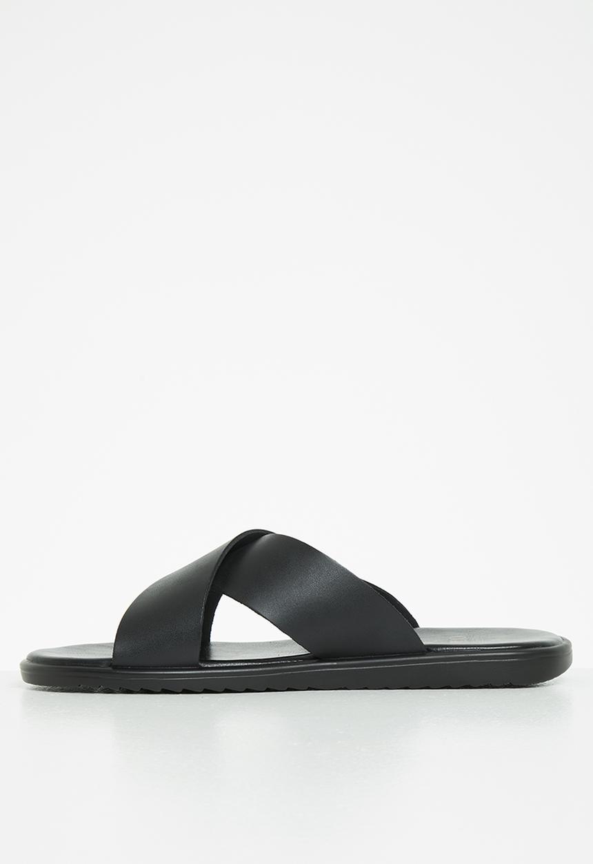 POLO - Greyson crossover multi leather sandal - black