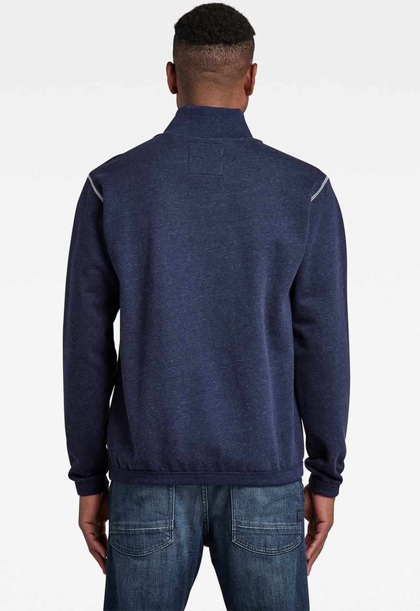 G-STAR - Gs logo half zip r sw - sartho blue htr