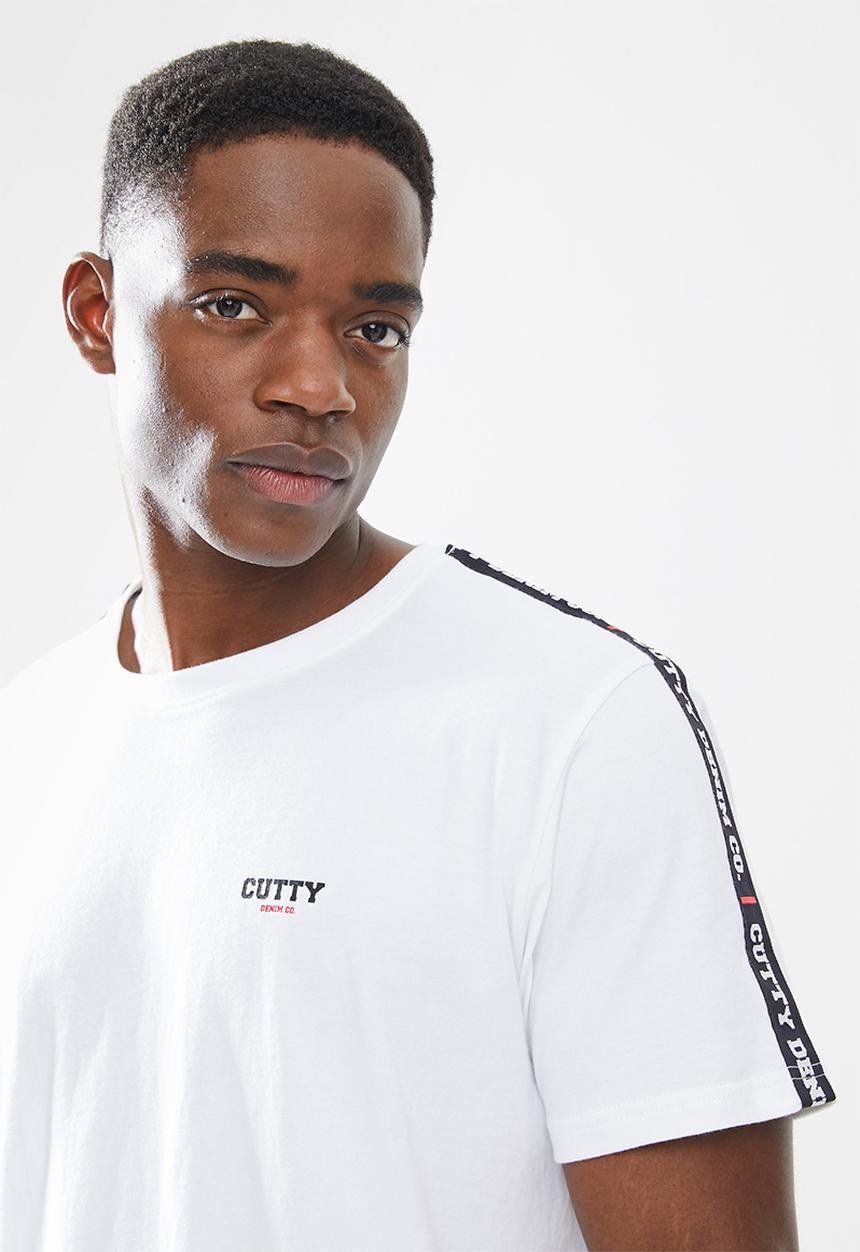 Cutty - Pace box fit fashion tee - white