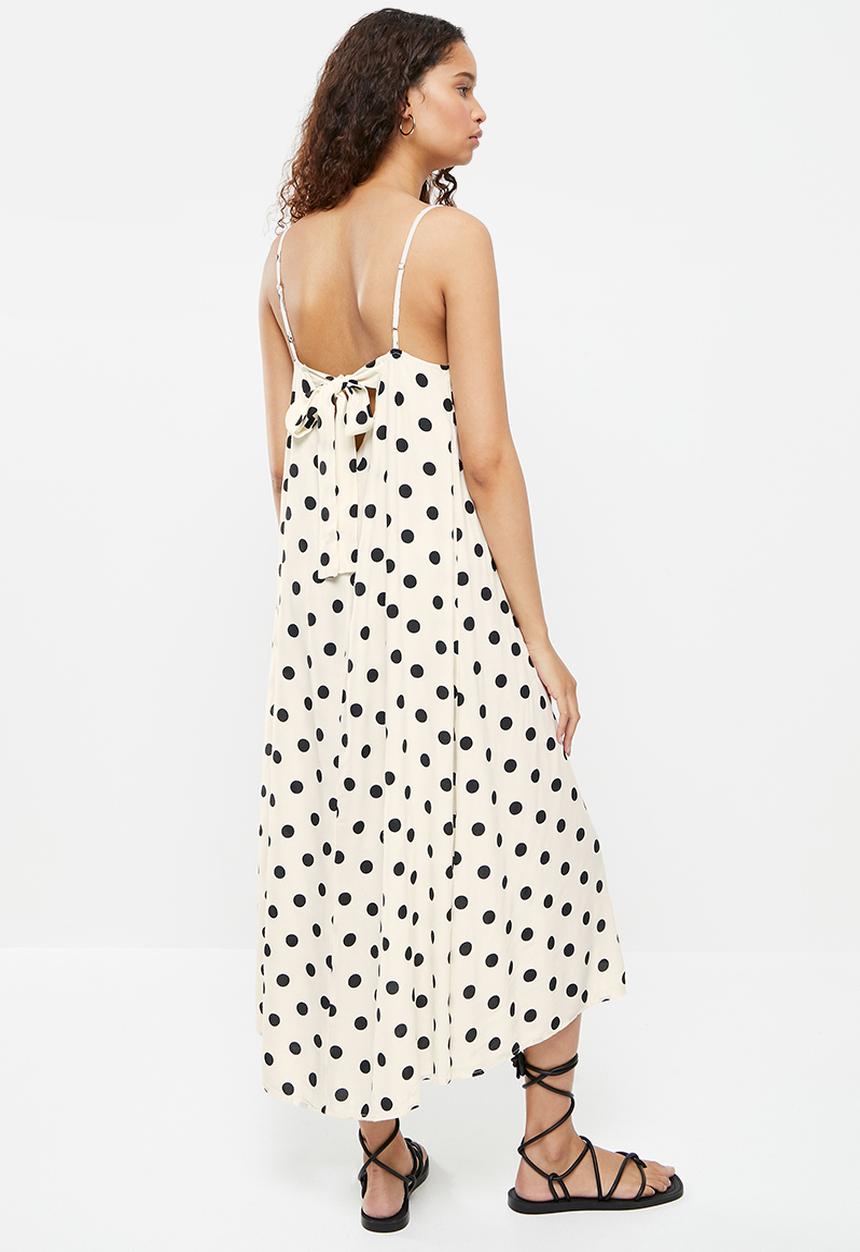 Vero Moda - Nora new singlet calf dress - birch black dots