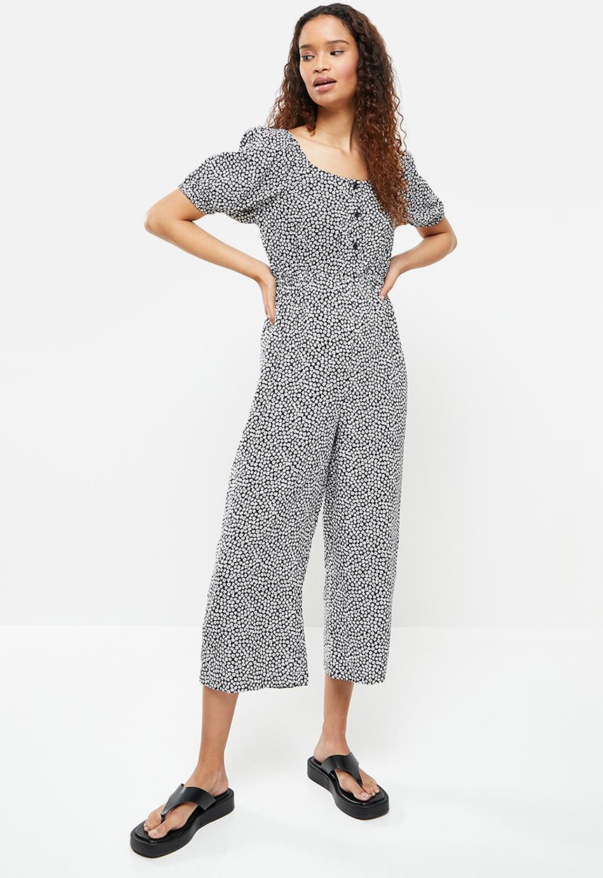 Cotton On - Woven iris cut out jumpsuit - megan ditsy black