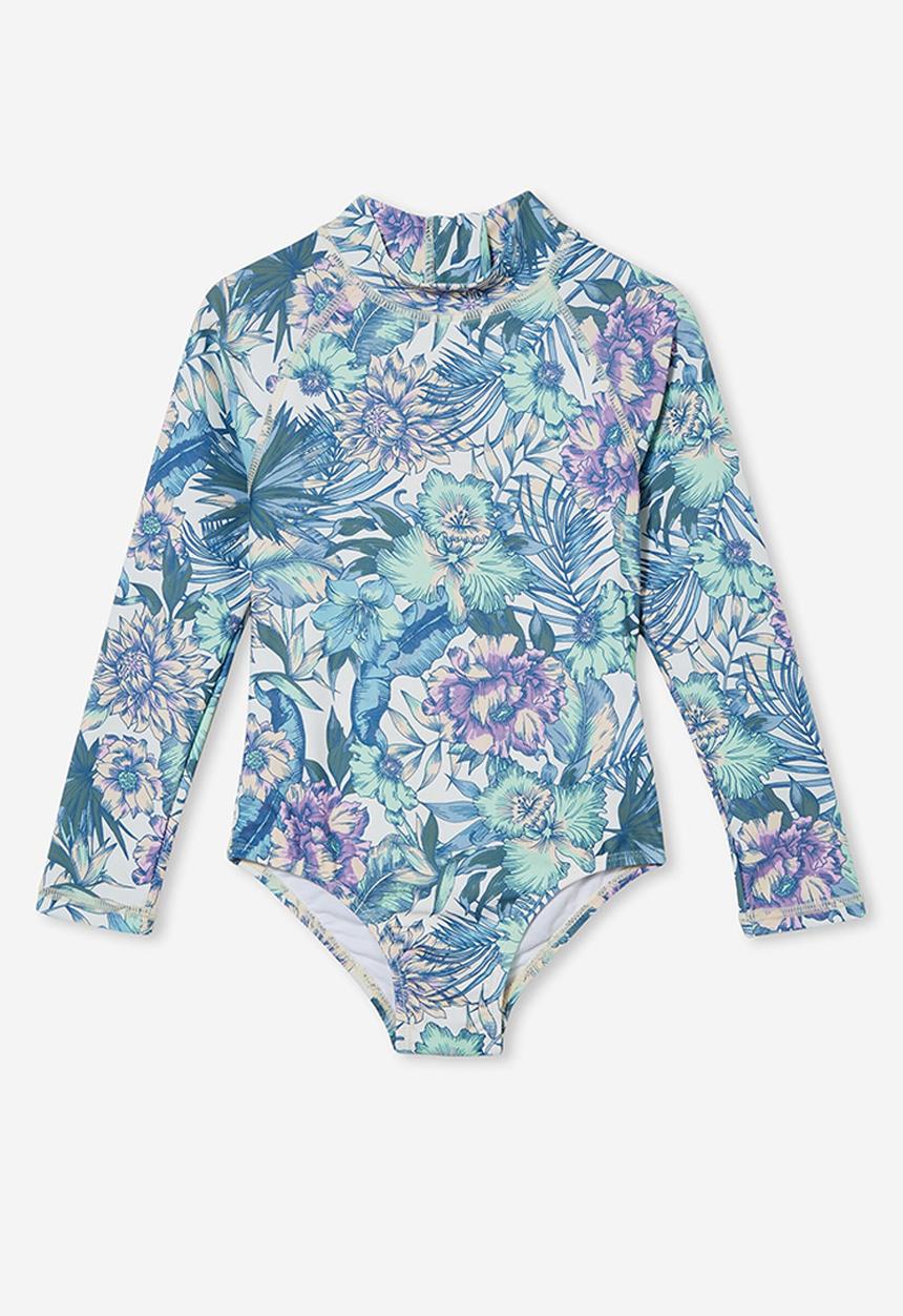 Cotton On - Lydia one piece - dark vanilla/tropical floral