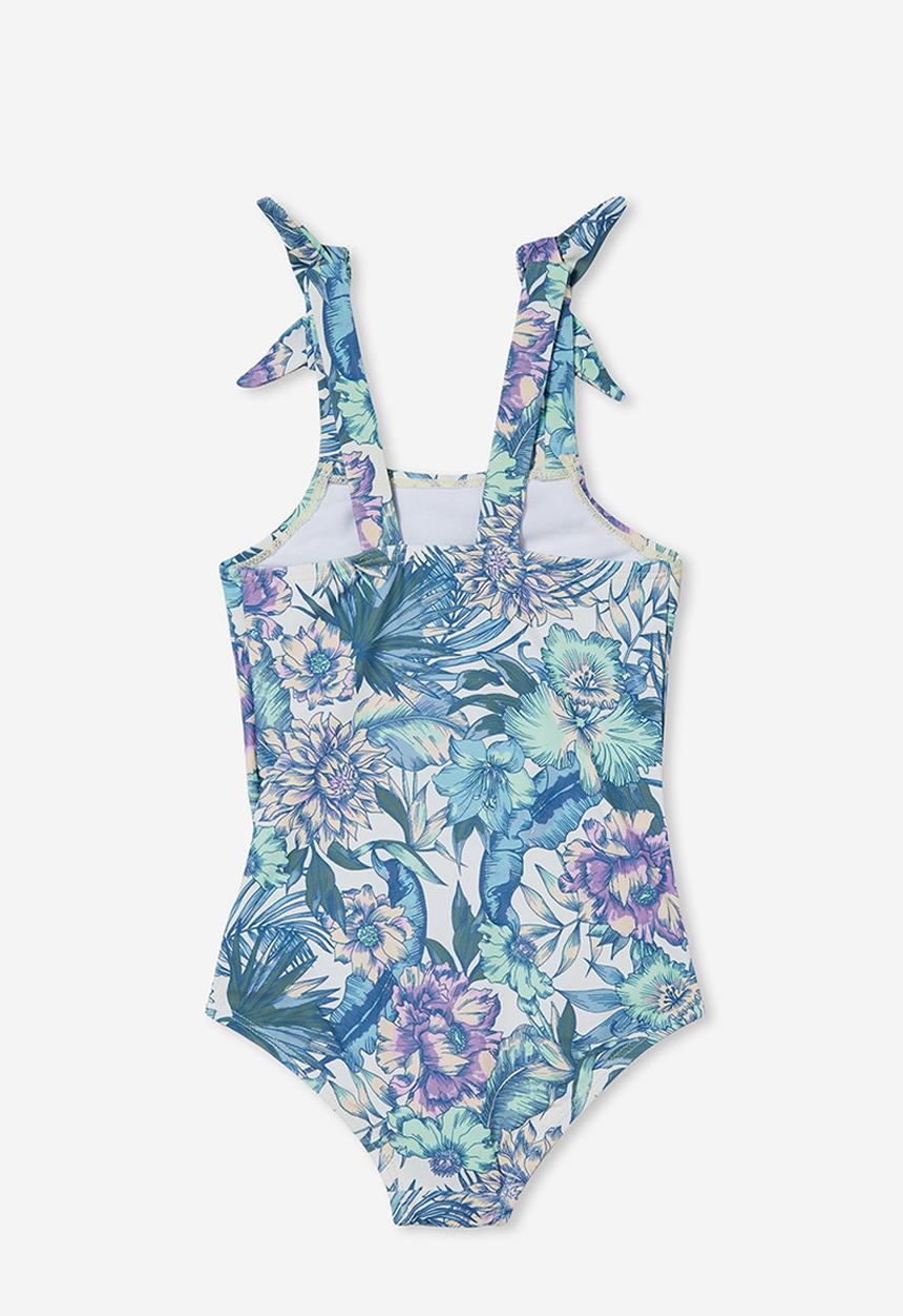 Cotton On - Rae tie one piece - dark vanilla/tropical forest