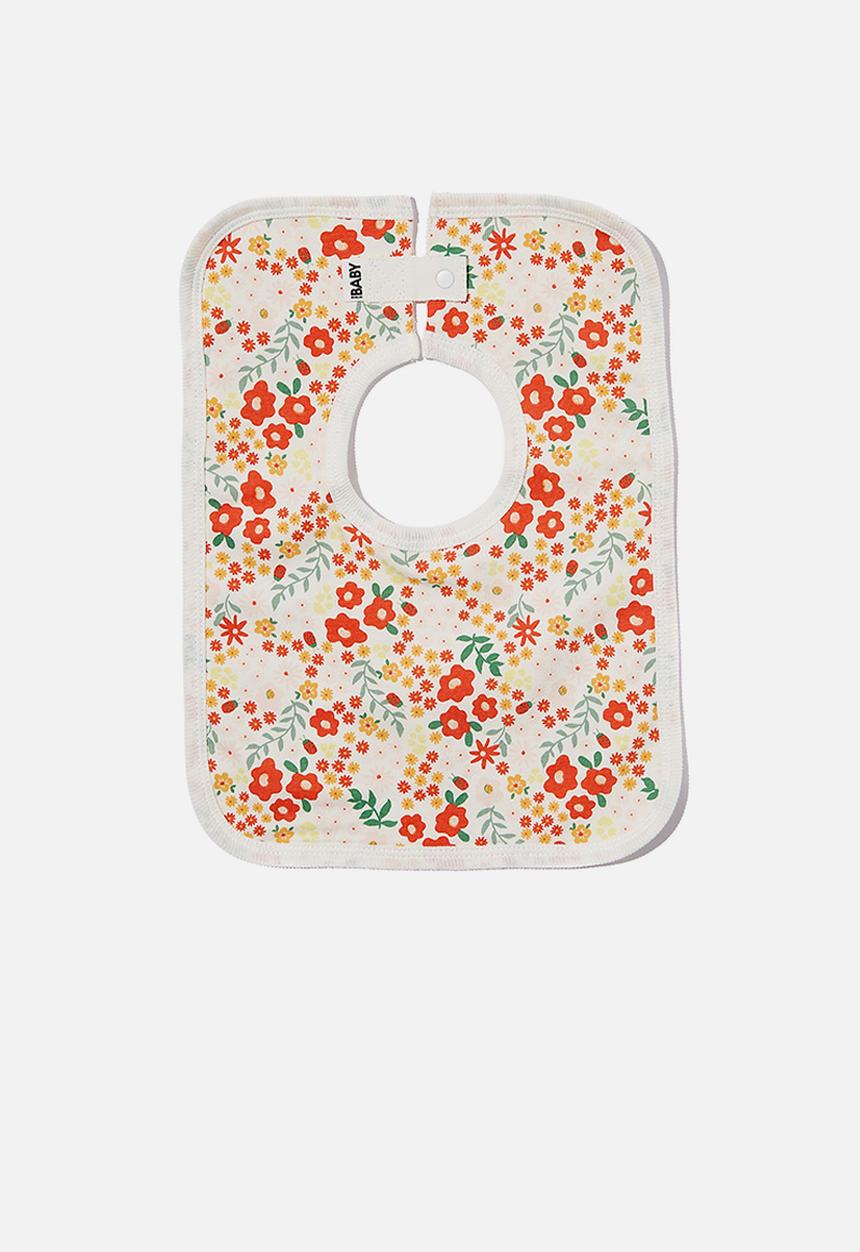 Cotton On - The square bib  - vanilla/red orange lulu floral
