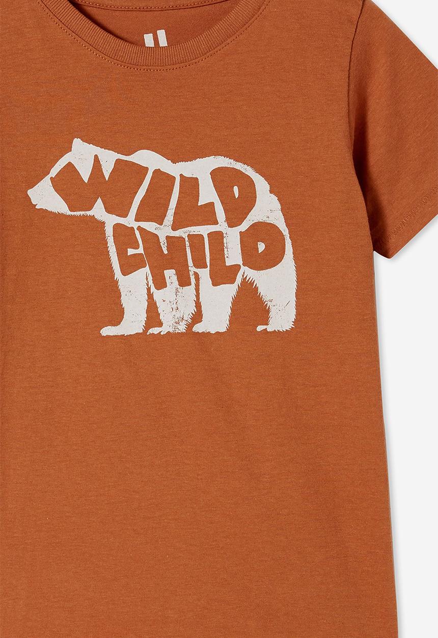Cotton On - Max tee - amber brown/wild child bear