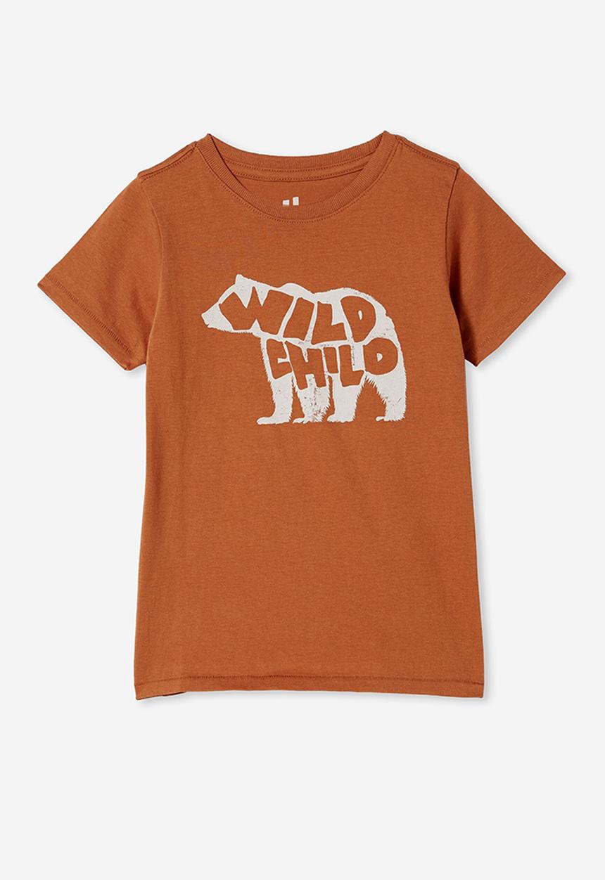 Cotton On - Max tee - amber brown/wild child bear