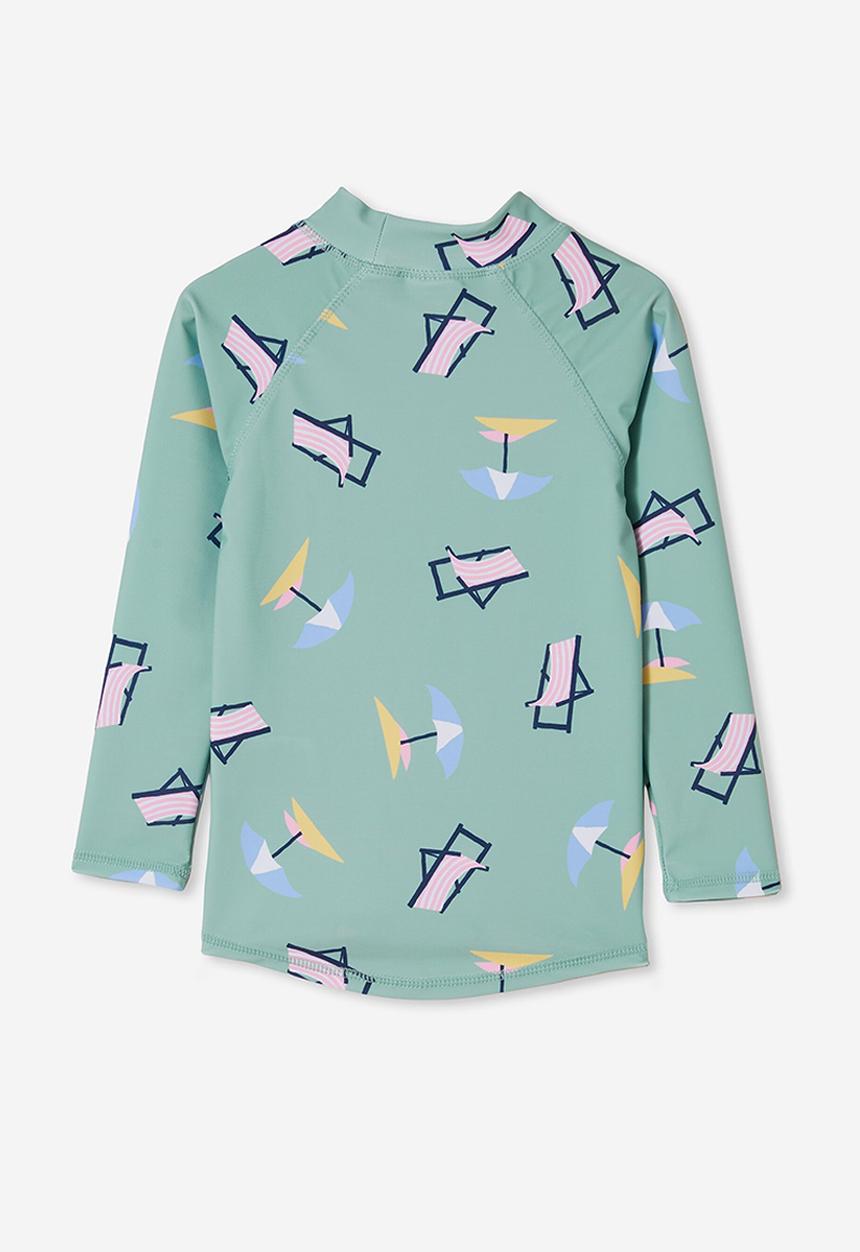 Cotton On - Flynn raglan rash vest - smashed avo/umbrella