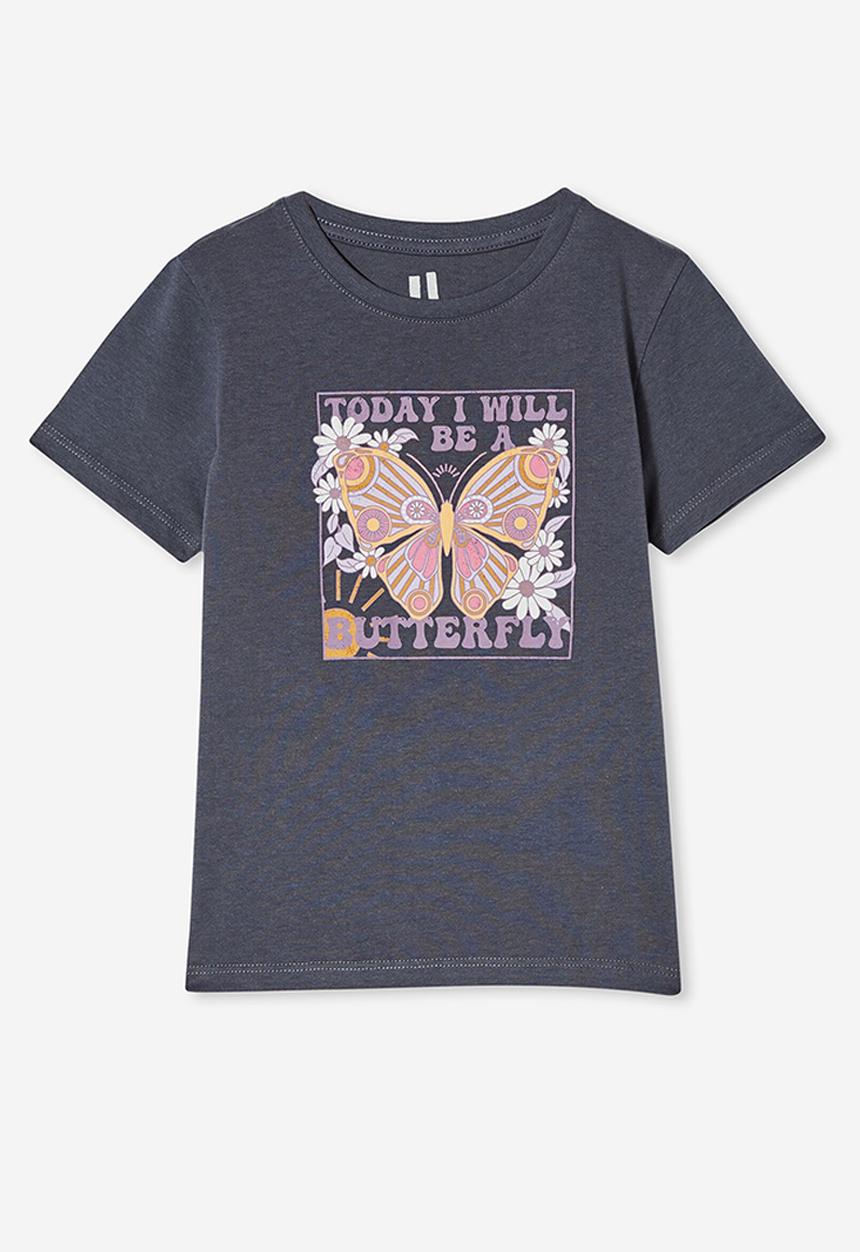 Cotton On - Penelope tee - vintage navy/butterfly