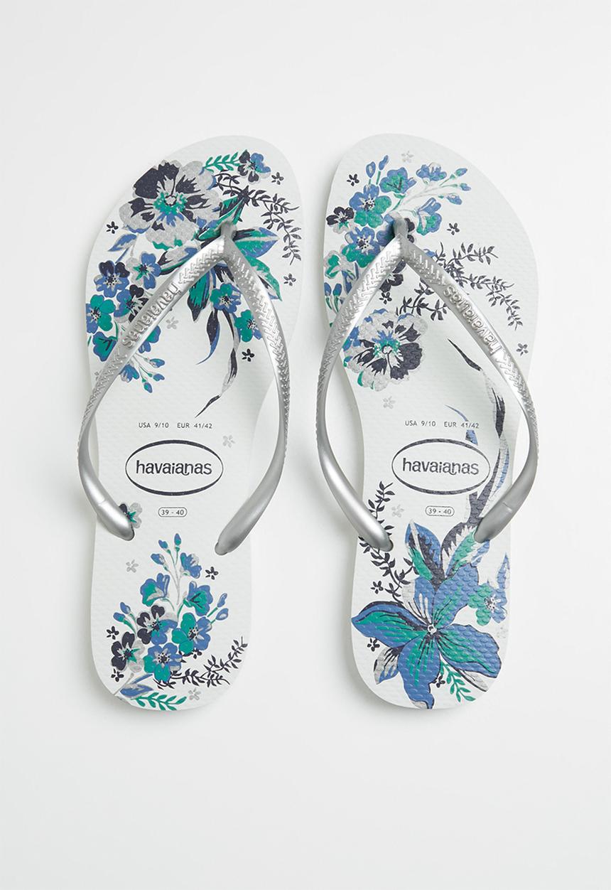 Havaianas - Slim organic - white & bright silver