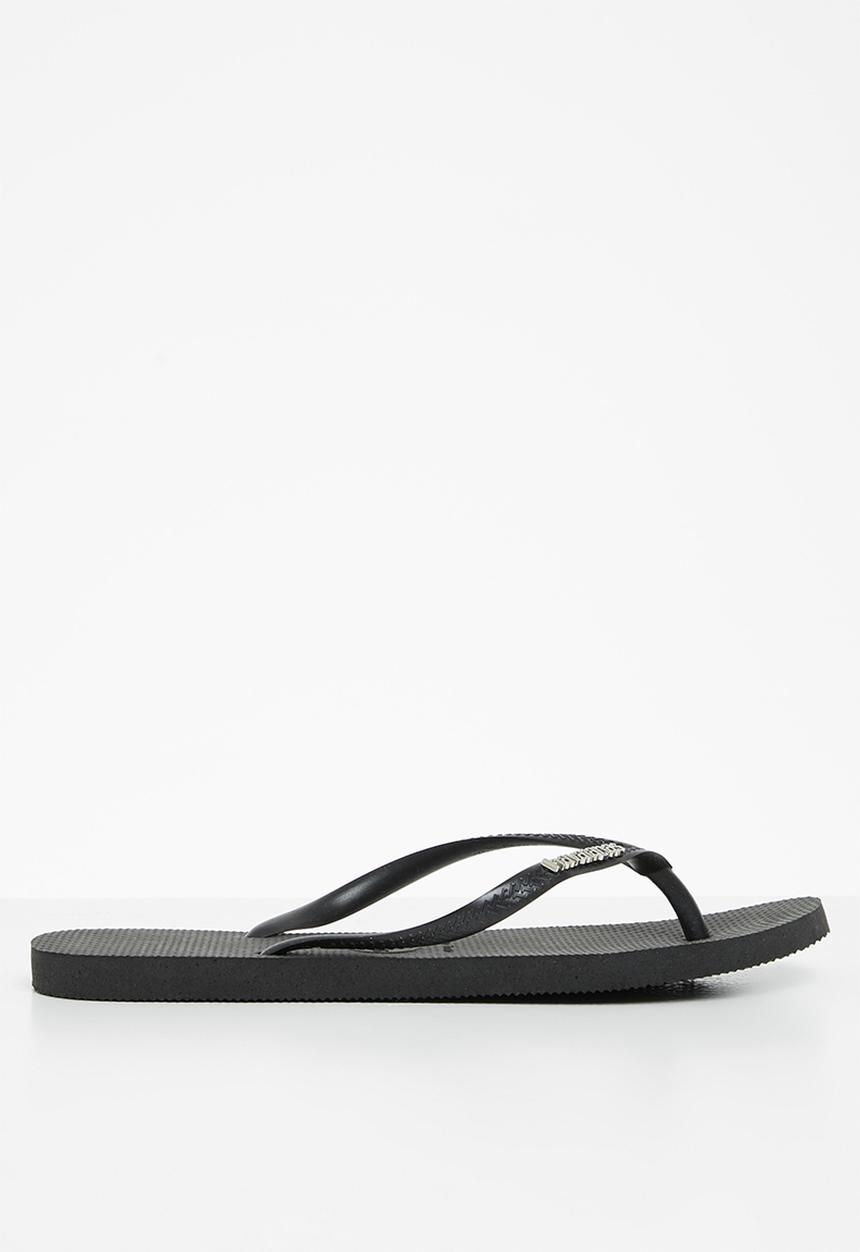 Havaianas - Slim logo metallic - black & silver