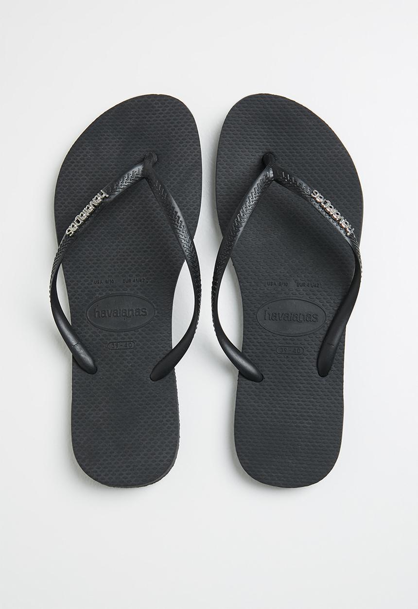 Havaianas - Slim logo metallic - black & silver