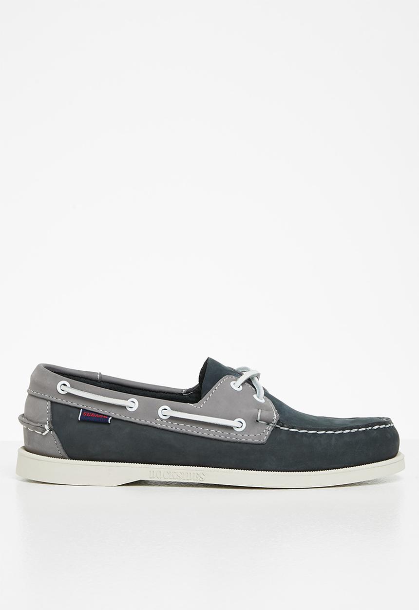 Sebago - Portland spinnaker nubuck - navy & grey