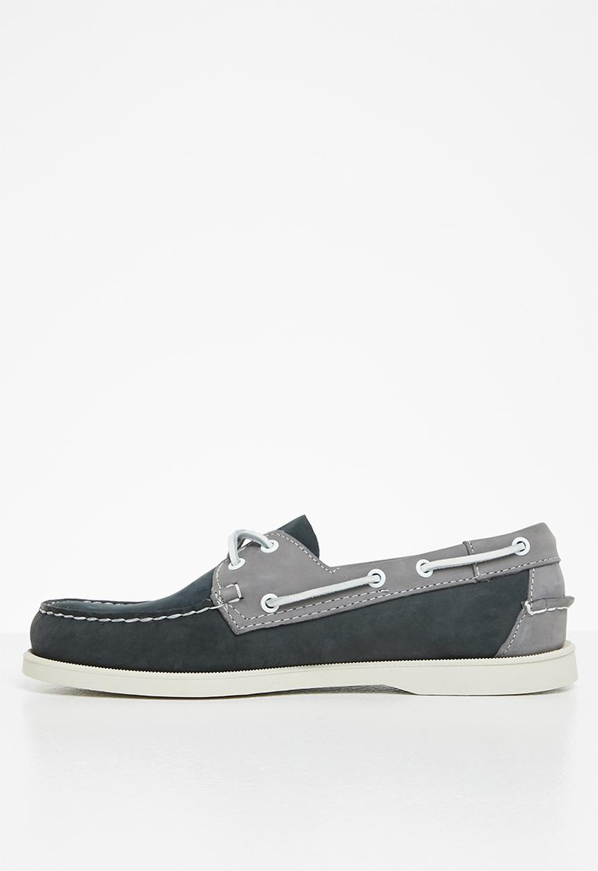 Sebago - Portland spinnaker nubuck - navy & grey