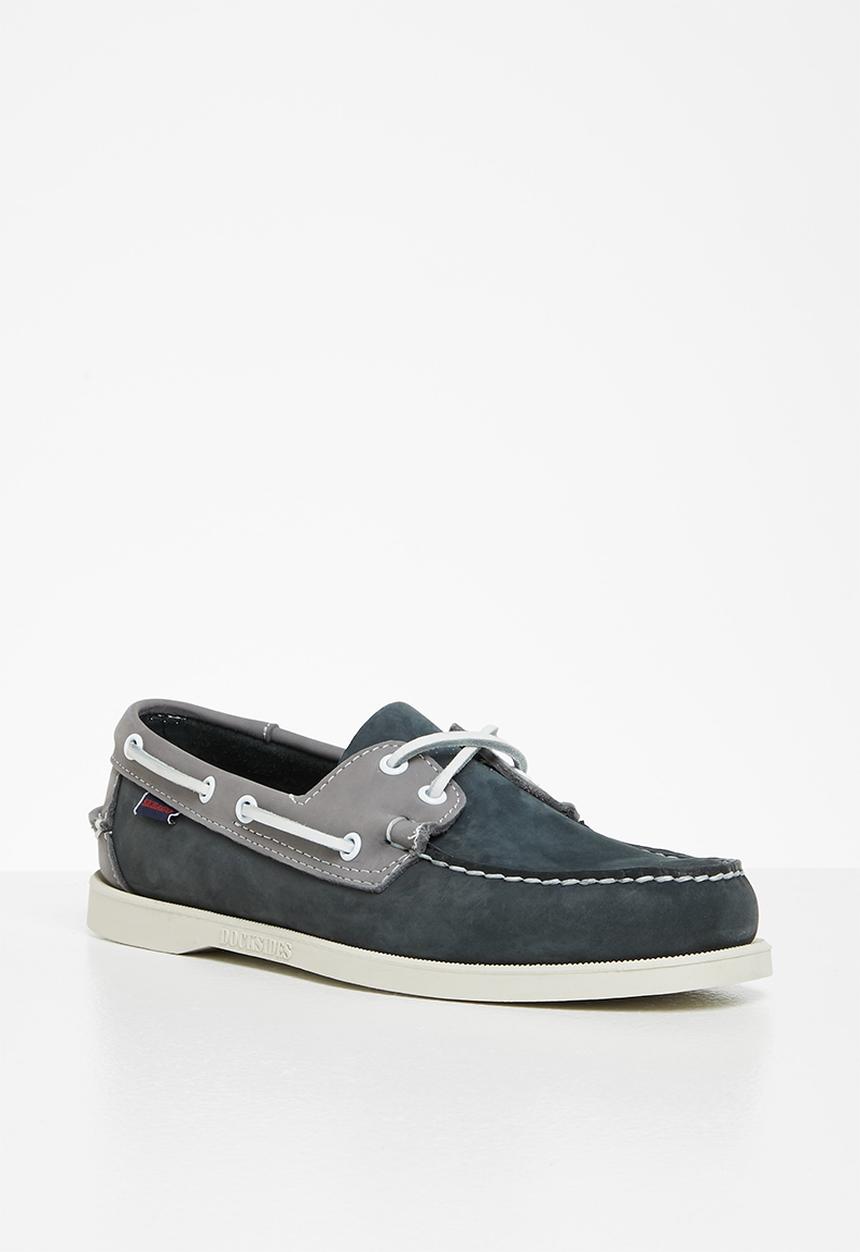 Sebago - Portland spinnaker nubuck - navy & grey
