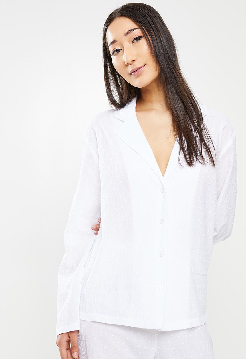 Superbalist - Sleep shirt & pants - white