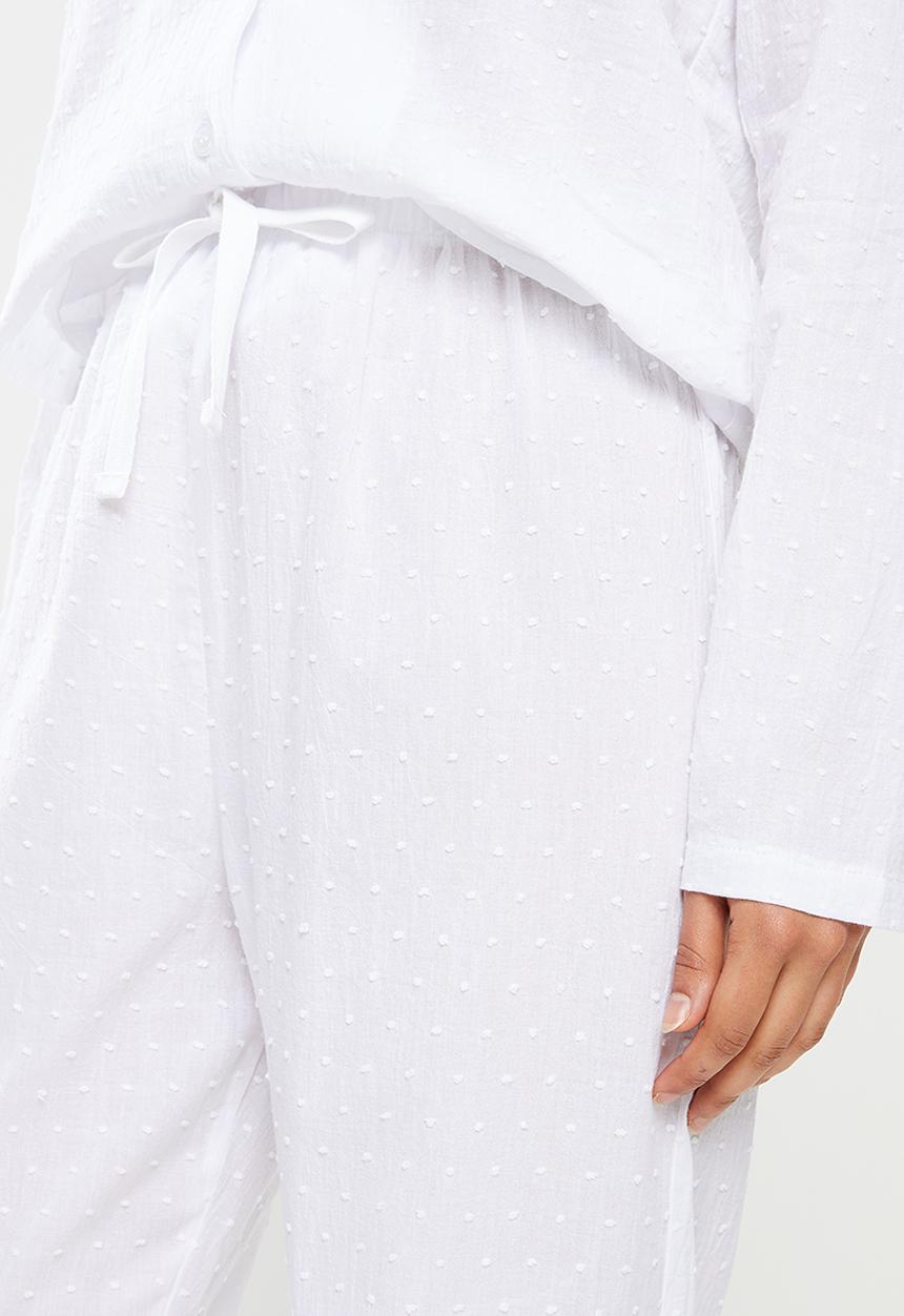Superbalist - Sleep shirt & pants - white