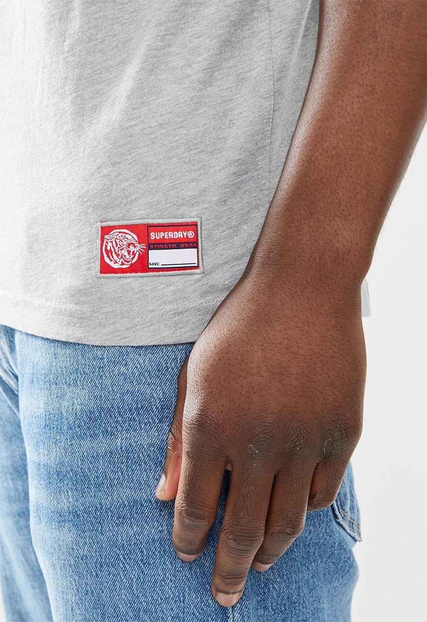 Superdry. - Track and field graphic vest - grey marle