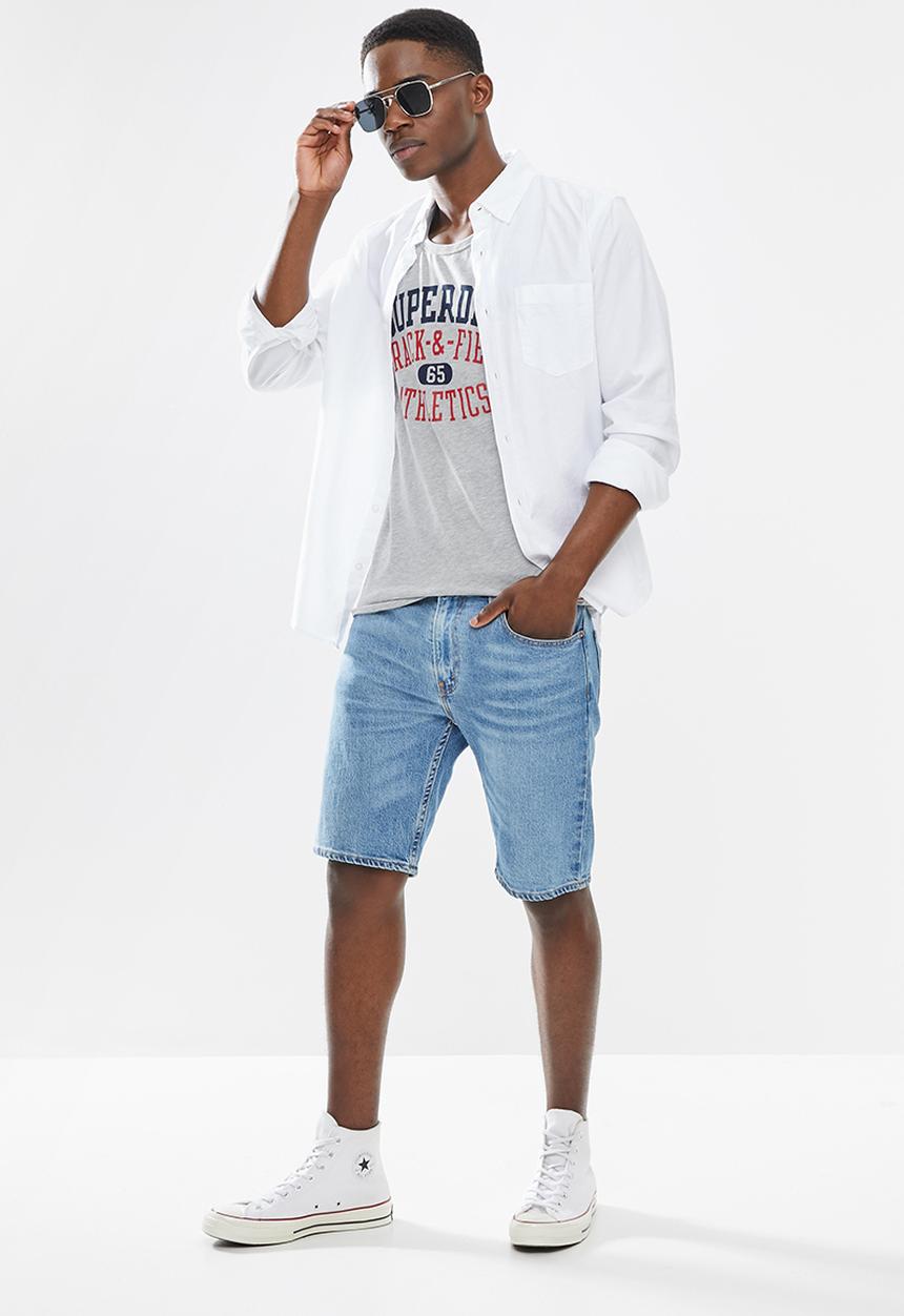 Superdry. - Track and field graphic vest - grey marle