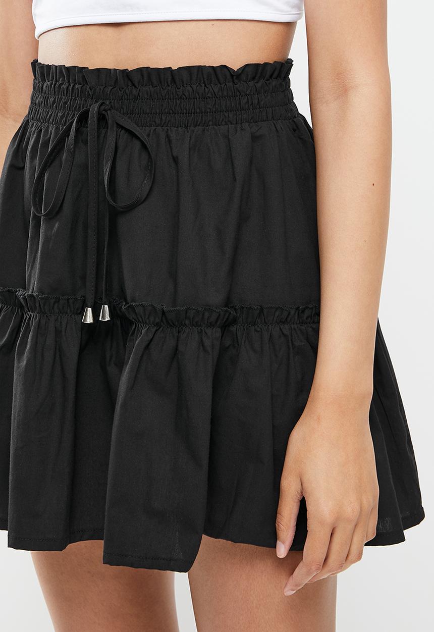 dailyfriday - Ruched mini skirt - black