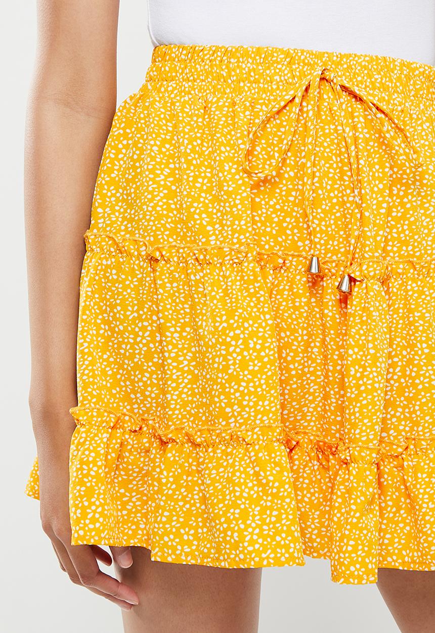 dailyfriday - Tiered mini skirt - mustard