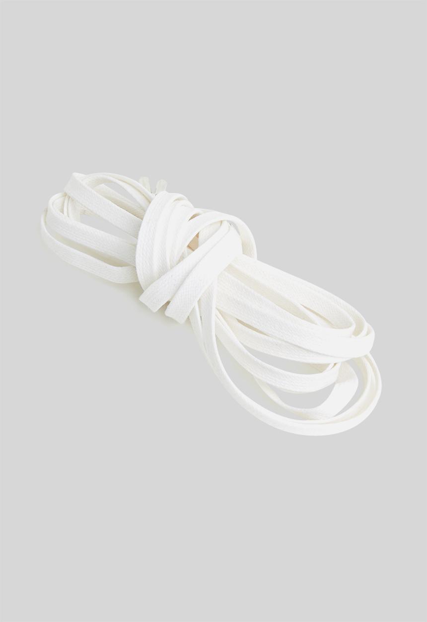 Binder - Waxed shoe laces with metal tips 160cm - white