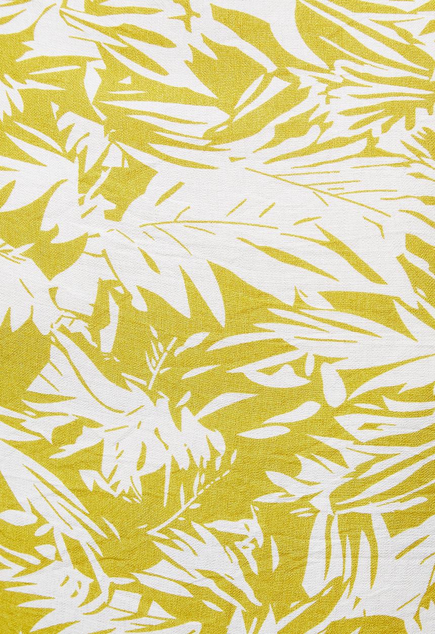 edit Plus - Babydoll maxi dress - yellow abstract palm