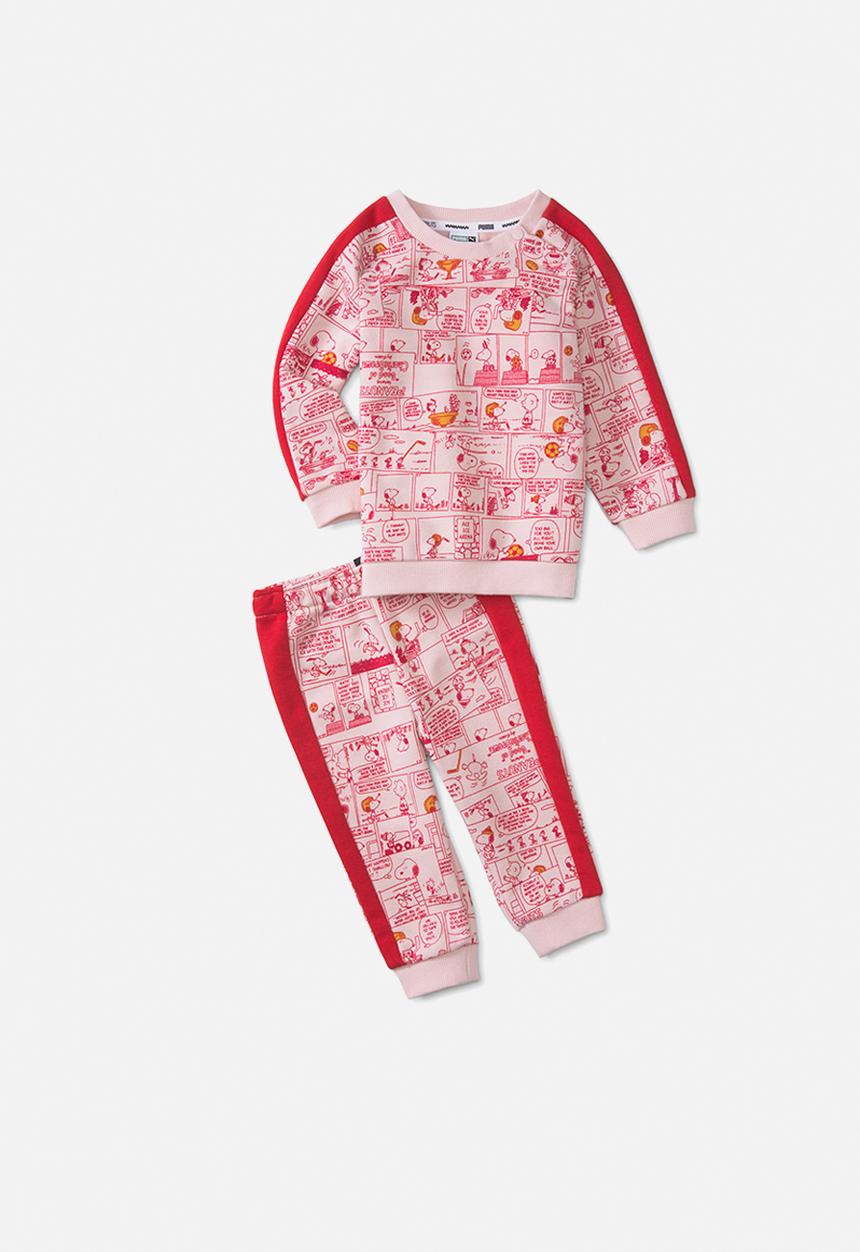 PUMA - Puma x peanuts t7 aop crew jogger tr - pink & red