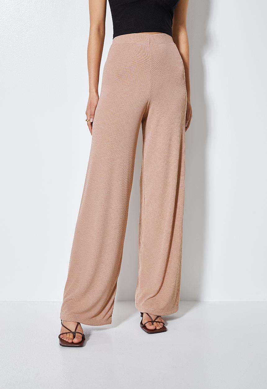 VELVET - Dressy pull on palazzo pant - light brown 