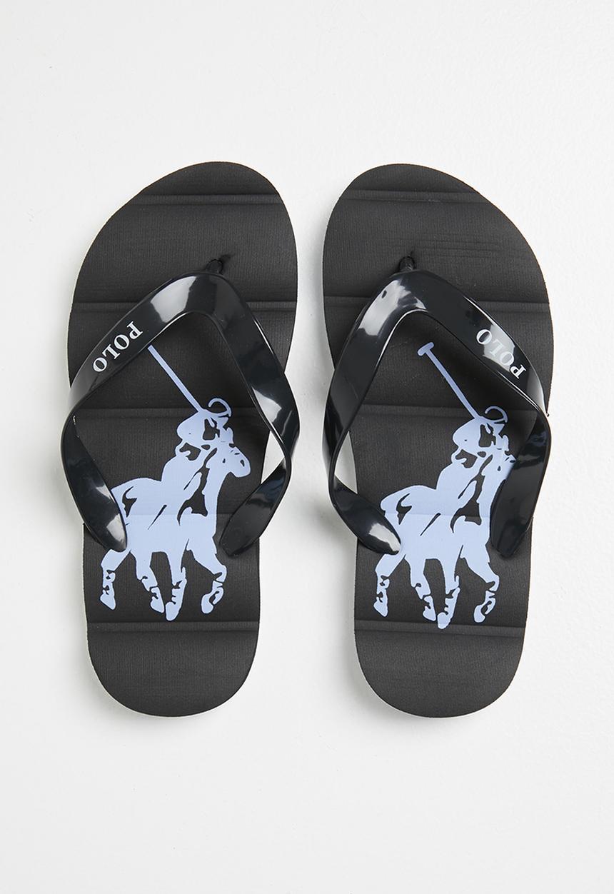 POLO - Boys calvin big pony flip flop - black