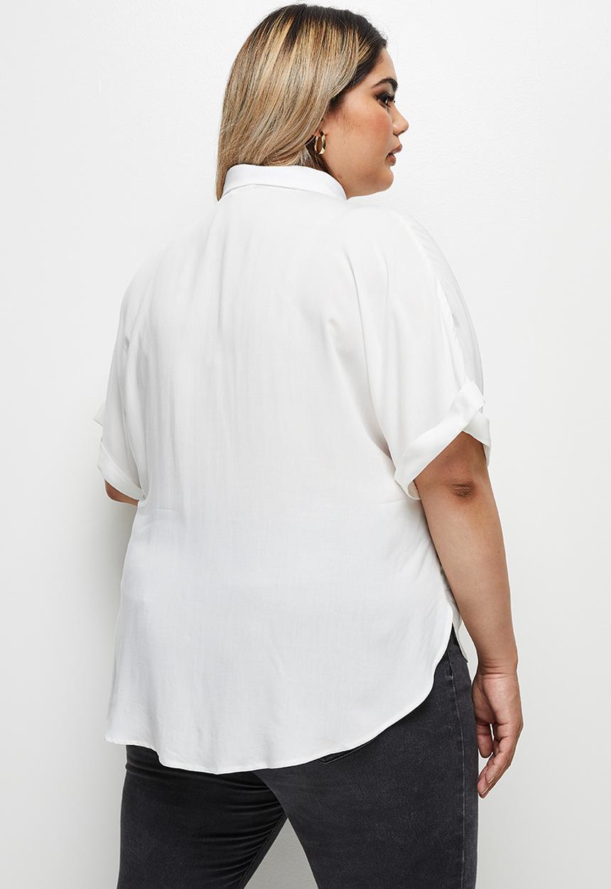 edit Plus - Dip hem blouse - white