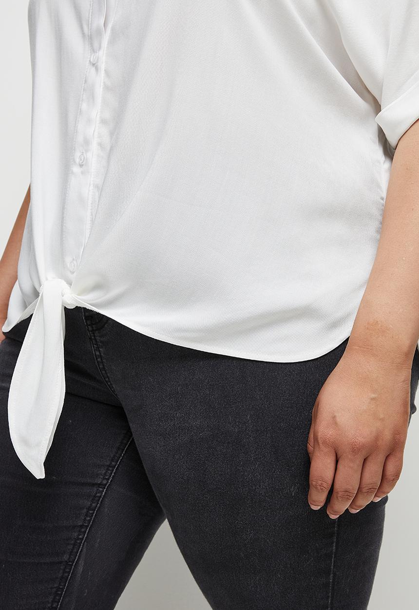 edit Plus - Dip hem blouse - white
